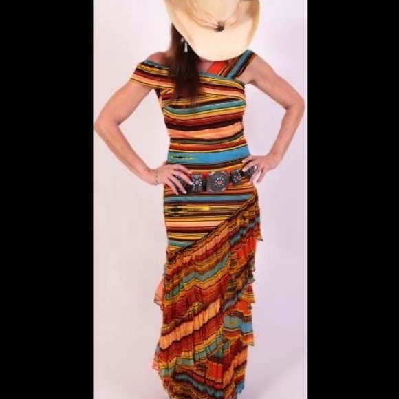 VINTAGE COLLECTION || Saltillo Serape Stripe Off-Shoulder Top - SZ Small - Picture 5 of 5